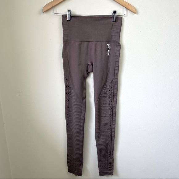 Gymshark Energy Seamless 7/8 Length Leggings Rose Taupe Pants Athletic‎ - Picture 3 of 6